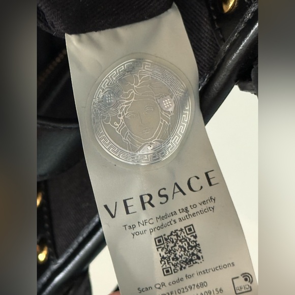 Versace La Medusa Tote Bag in Black & Pink with Crossbody Stap ~ EUC Gently Used - Picture 13 of 15
